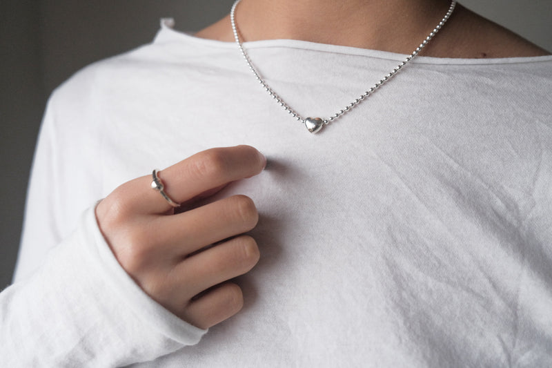 HOLIDAY HEART CHARM NECKLACE S シルバー925 ネックレス 日本製